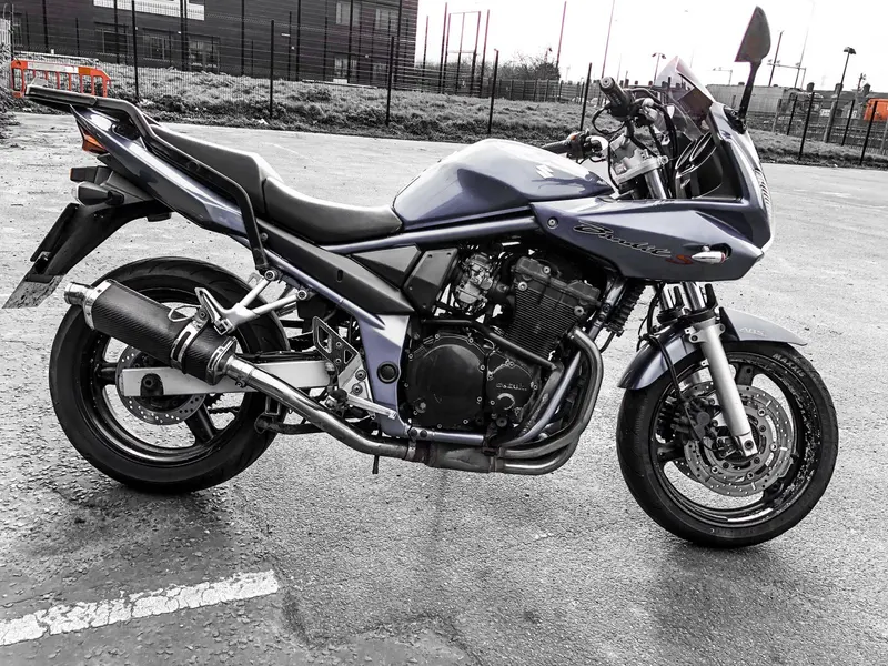 A Suzuki Bandit training bike on the training ground